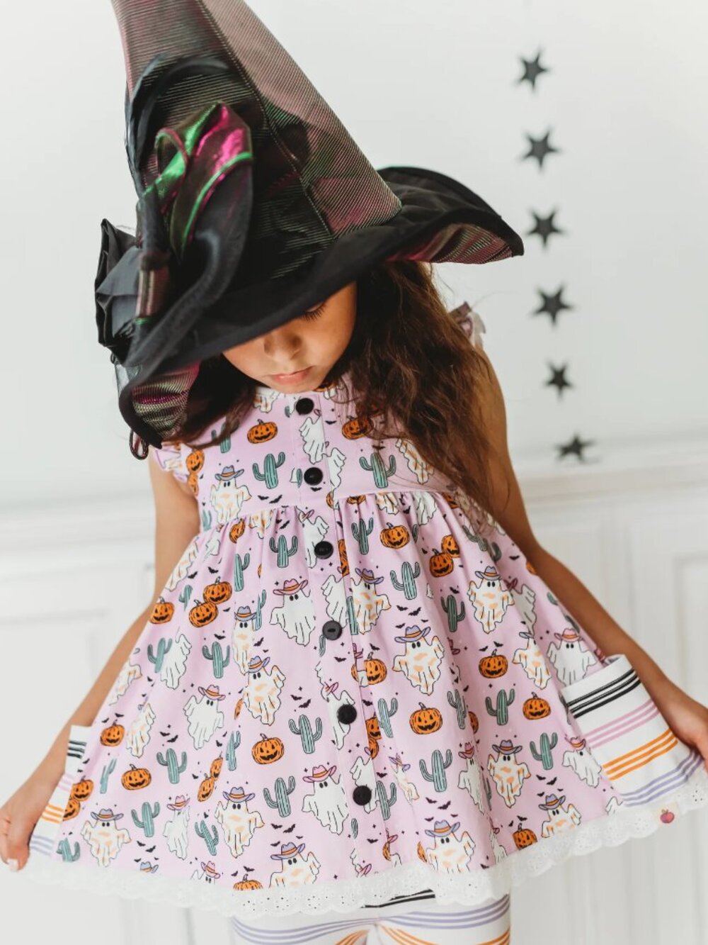 Cheeky Plum Girl's 10Y Cora Tunic Shirt Ghostly Giddyup Pumpkin Ghost Halloween